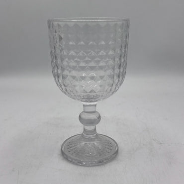 Verre à Pied Relief Diamant - Verrerie Élégante et Chic