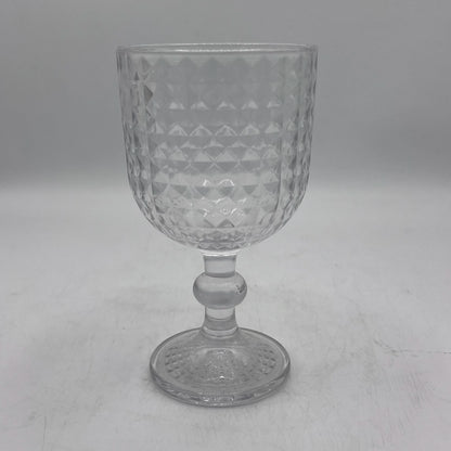 Verre à Pied Relief Diamant - Verrerie Élégante et Chic