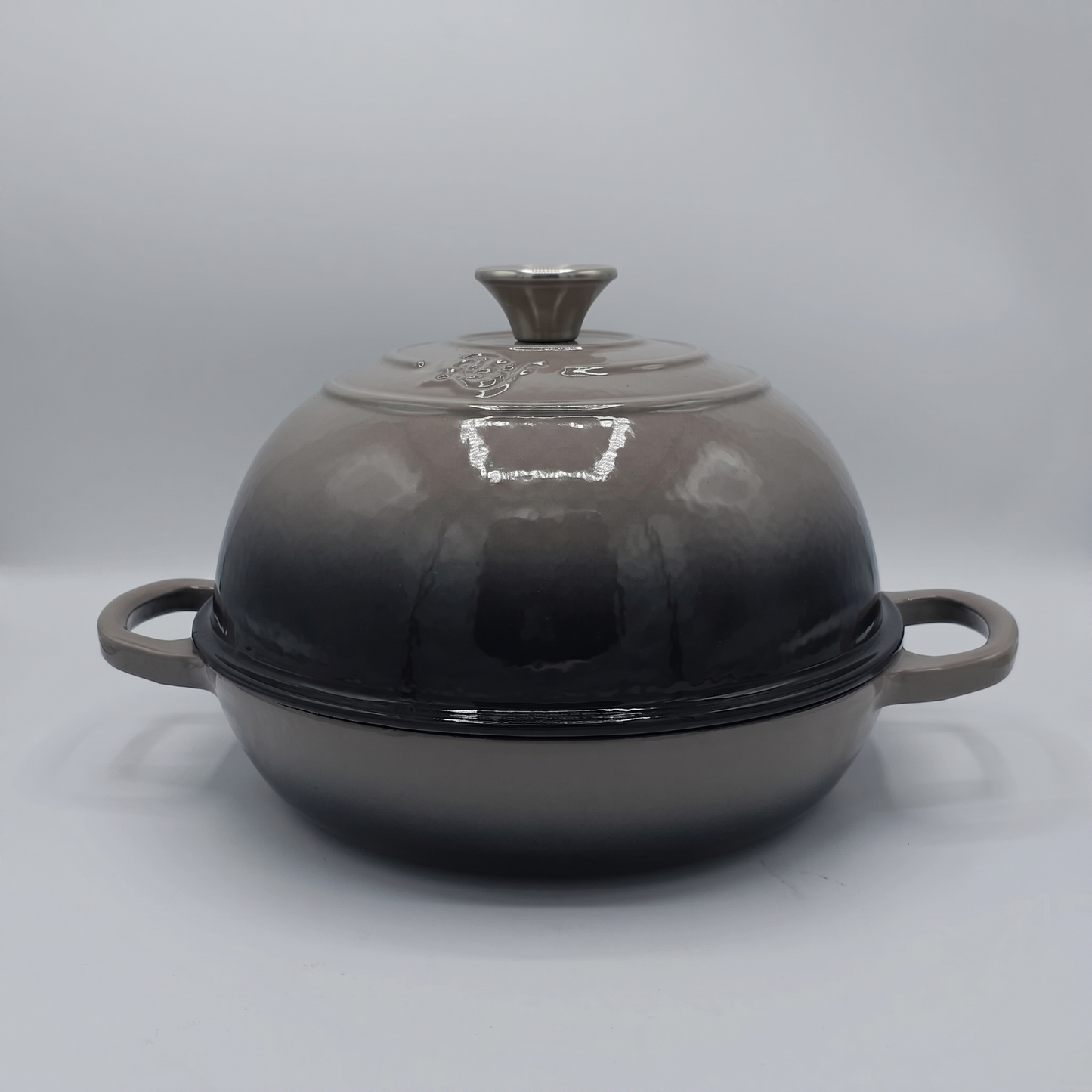 Tajine en Fonte Émaillée Premium - Dégradé Gris Ombré