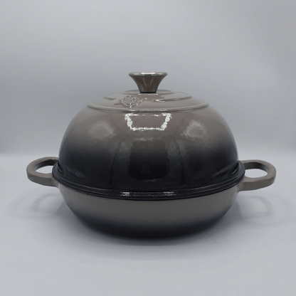 Tajine en Fonte Émaillée Premium - Dégradé Gris Ombré